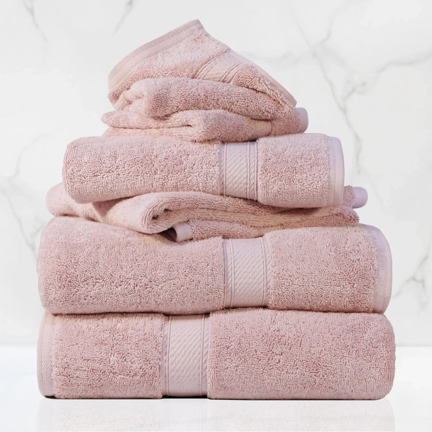 Madeline Egyptian Cotton Pile Plush Heavyweight 6 Piece Towel Set