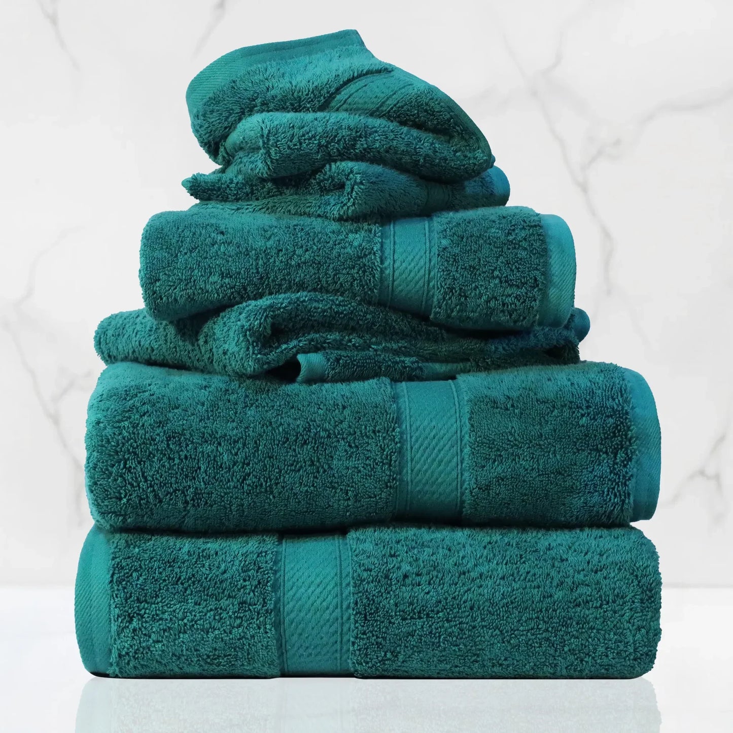 Madeline Egyptian Cotton Pile Plush Heavyweight 6 Piece Towel Set