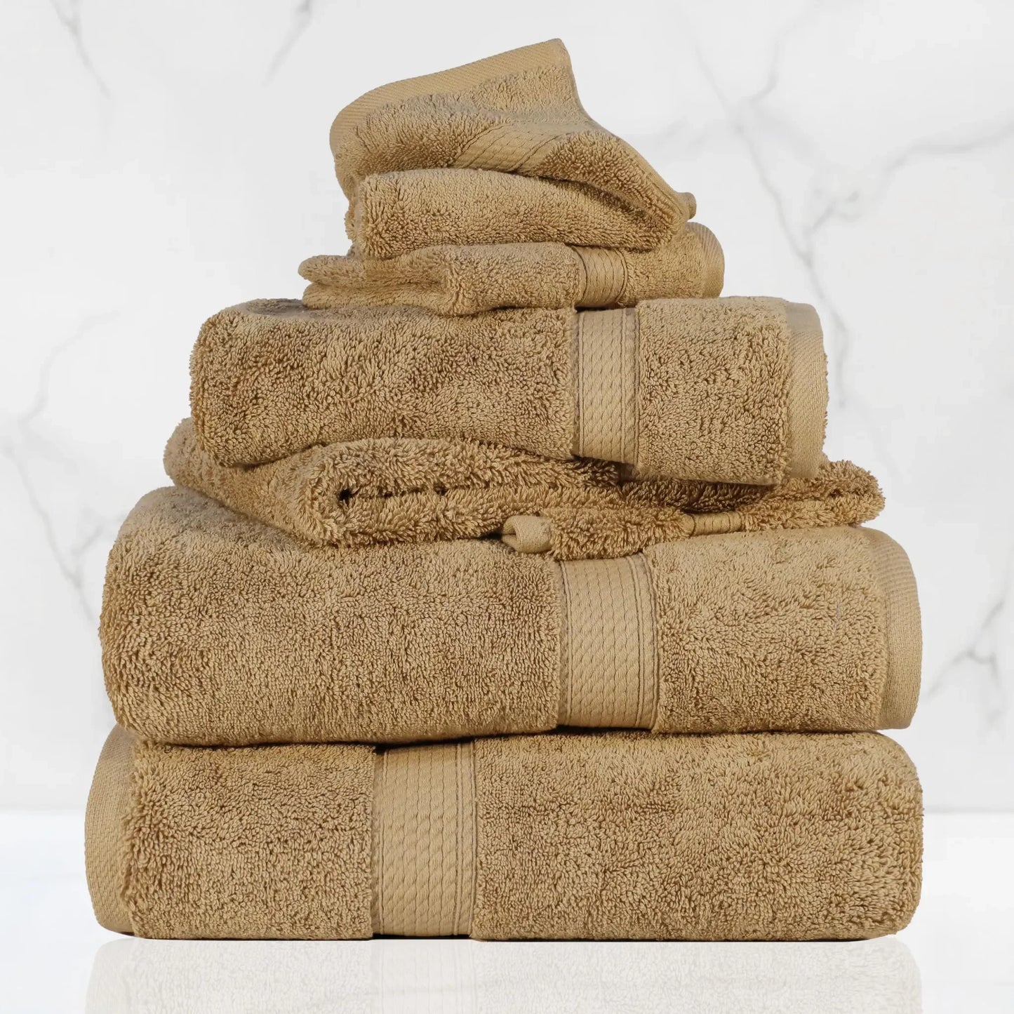Madeline Egyptian Cotton Pile Plush Heavyweight 6 Piece Towel Set