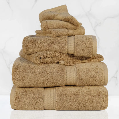 Madeline Egyptian Cotton Pile Plush Heavyweight 6 Piece Towel Set