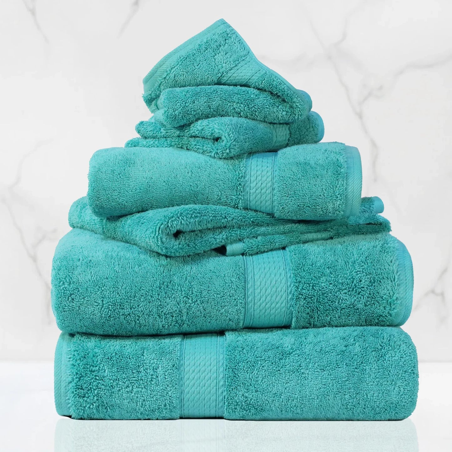 Madeline Egyptian Cotton Pile Plush Heavyweight 6 Piece Towel Set