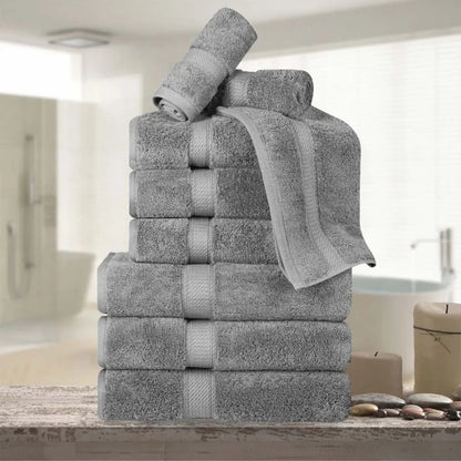 Madeline Egyptian Cotton Pile Plush Heavyweight 9 Piece Towel Set