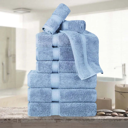Madeline Egyptian Cotton Pile Plush Heavyweight 9 Piece Towel Set