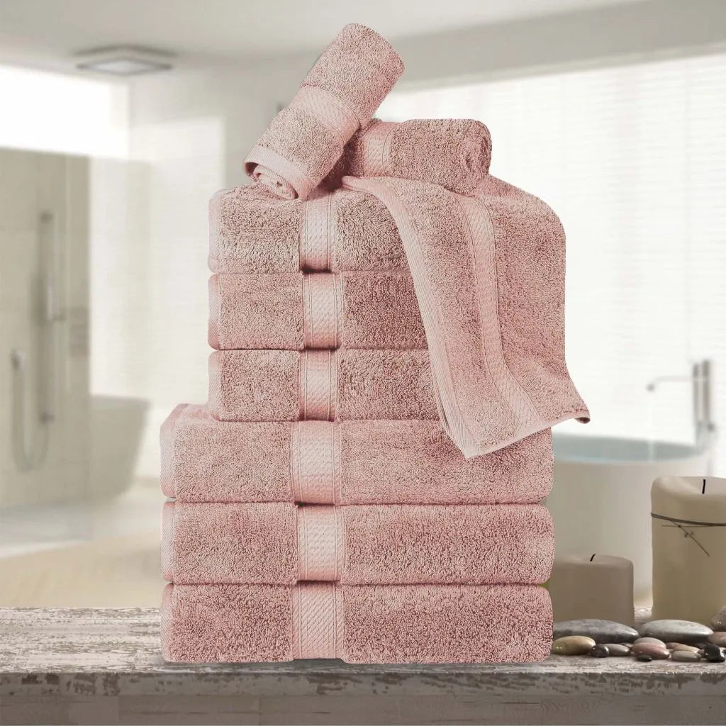 Madeline Egyptian Cotton Pile Plush Heavyweight 9 Piece Towel Set