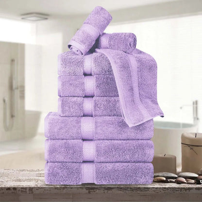Madeline Egyptian Cotton Pile Plush Heavyweight 9 Piece Towel Set