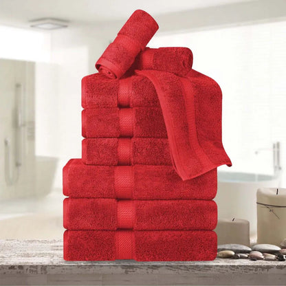 Madeline Egyptian Cotton Pile Plush Heavyweight 9 Piece Towel Set