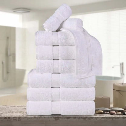 Madeline Egyptian Cotton Pile Plush Heavyweight 9 Piece Towel Set
