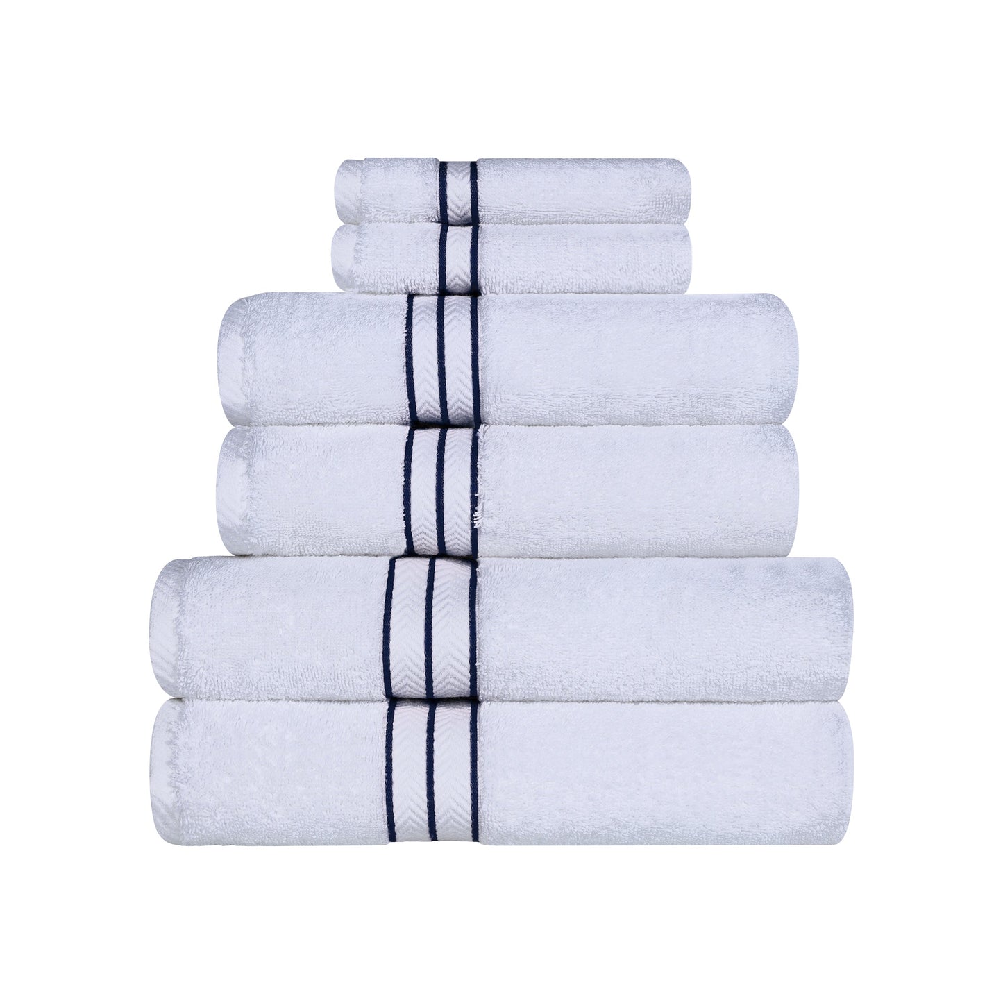 Ultra-Plush Turkish Cotton Hotel Collection Super Absorbent Solid Luxury Bathroom Set - Navy Blue