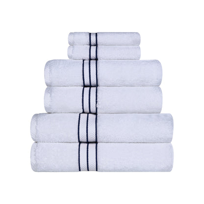 Ultra-Plush Turkish Cotton Hotel Collection Super Absorbent Solid Luxury Bathroom Set - Navy Blue