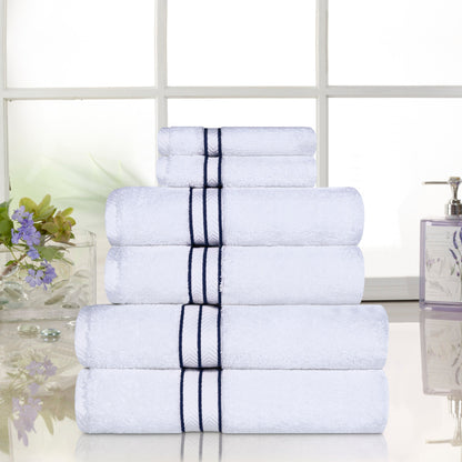 Ultra-Plush Turkish Cotton Hotel Collection Super Absorbent Solid Luxury Bathroom Set - Navy Blue