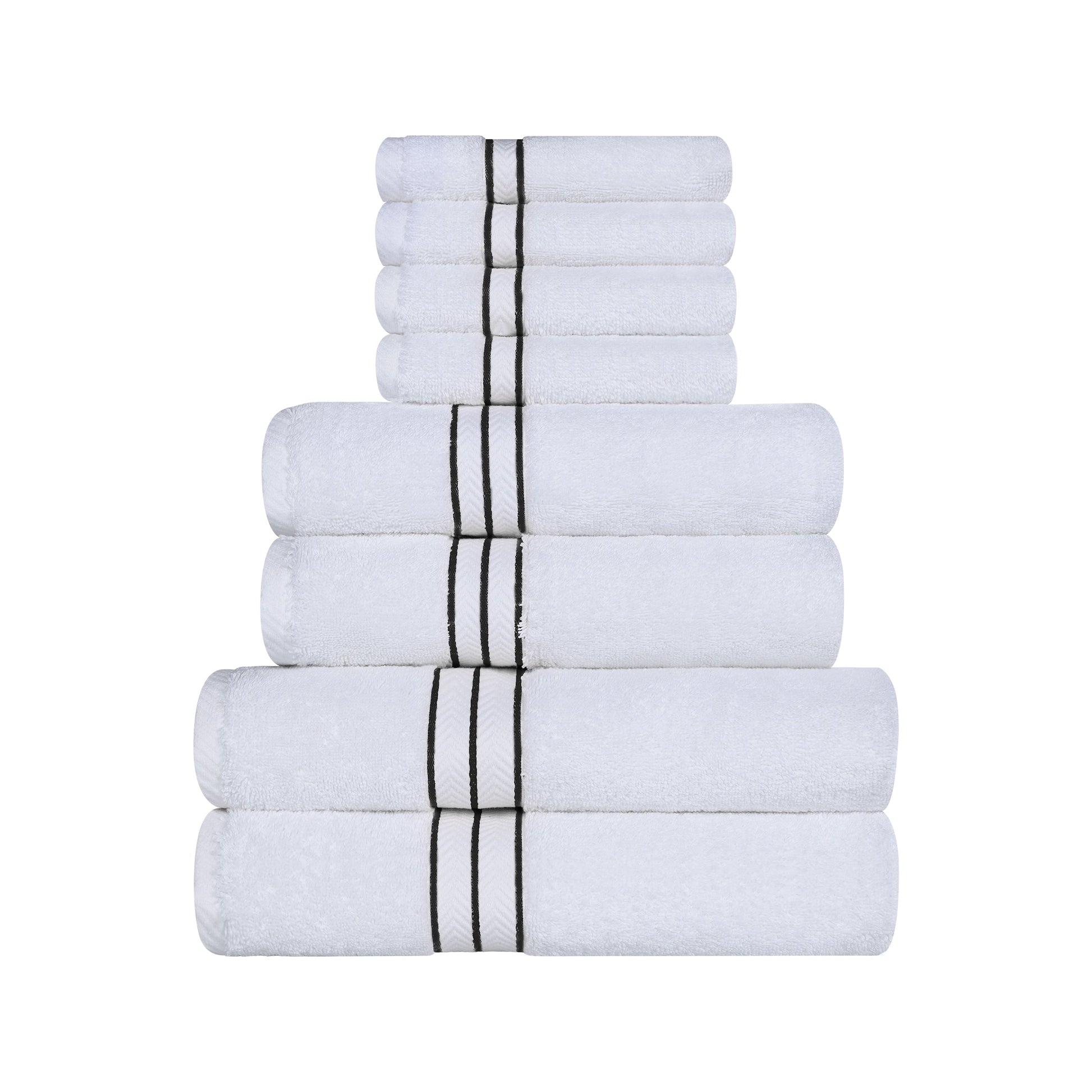 Ultra-Plush Turkish Cotton Hotel Collection Super Absorbent Solid Luxury Bathroom Set - Black