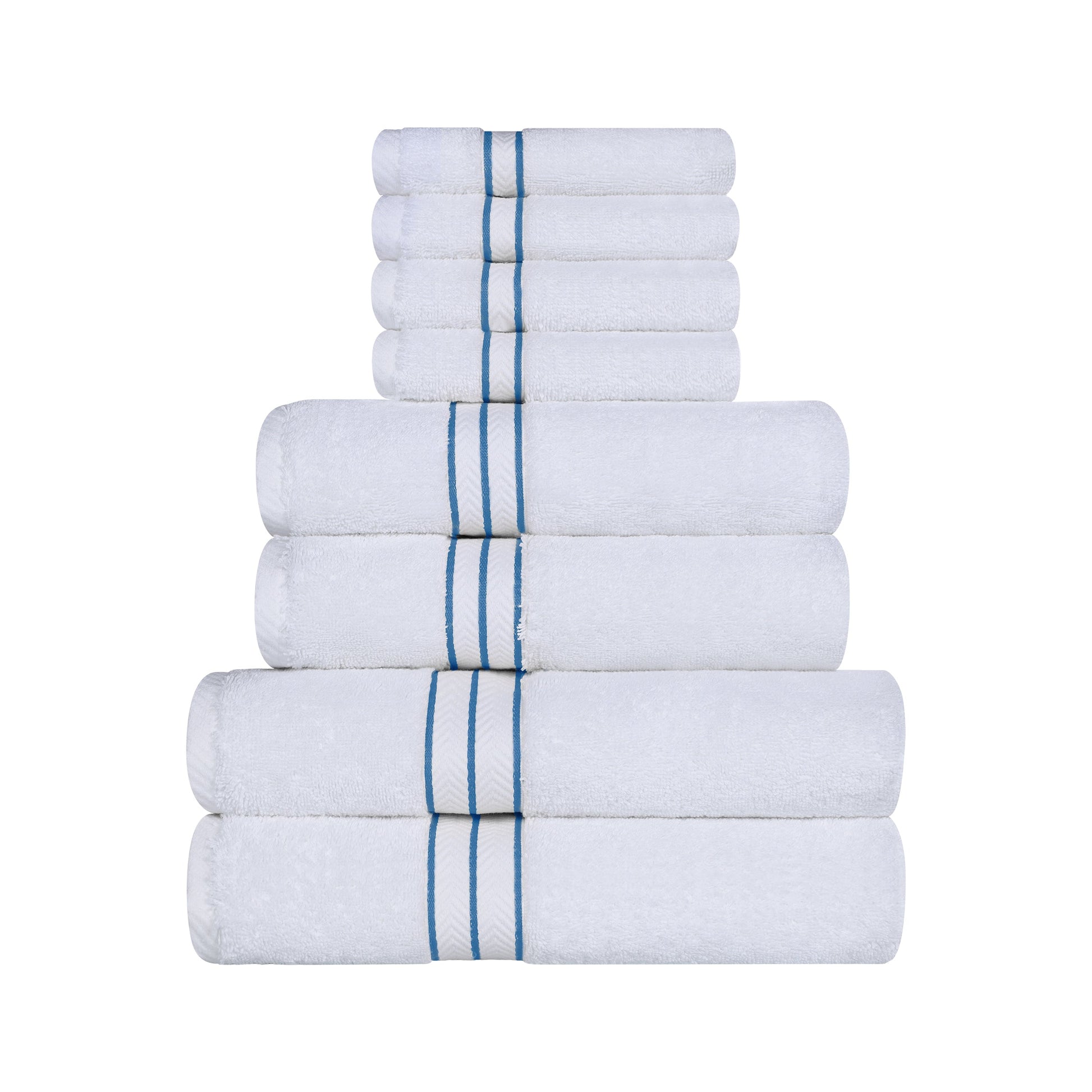 Ultra-Plush Turkish Cotton Hotel Collection Super Absorbent Solid Luxury Bathroom Set - Light Blue