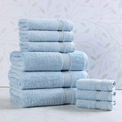 Heritage Egyptian Cotton Plush Absorbent Luxury 9 Piece Towel Set