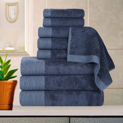 Rayon from Bamboo Eco-Friendly Fluffy Soft Solid 9 Piece Towel Set