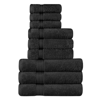 Egyptian Cotton Highly Absorbent Solid 9 Piece Ultra Soft Towel Set