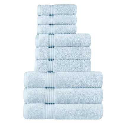 Egyptian Cotton Highly Absorbent Solid 9 Piece Ultra Soft Towel Set