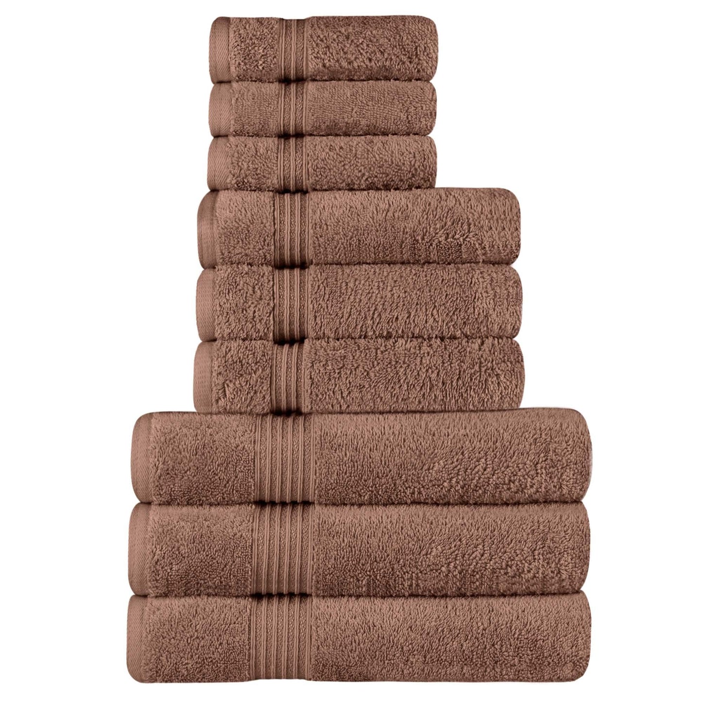 Egyptian Cotton Highly Absorbent Solid 9 Piece Ultra Soft Towel Set