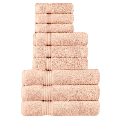 Egyptian Cotton Highly Absorbent Solid 9 Piece Ultra Soft Towel Set