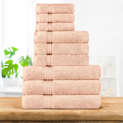 Egyptian Cotton Highly Absorbent Solid 9 Piece Ultra Soft Towel Set