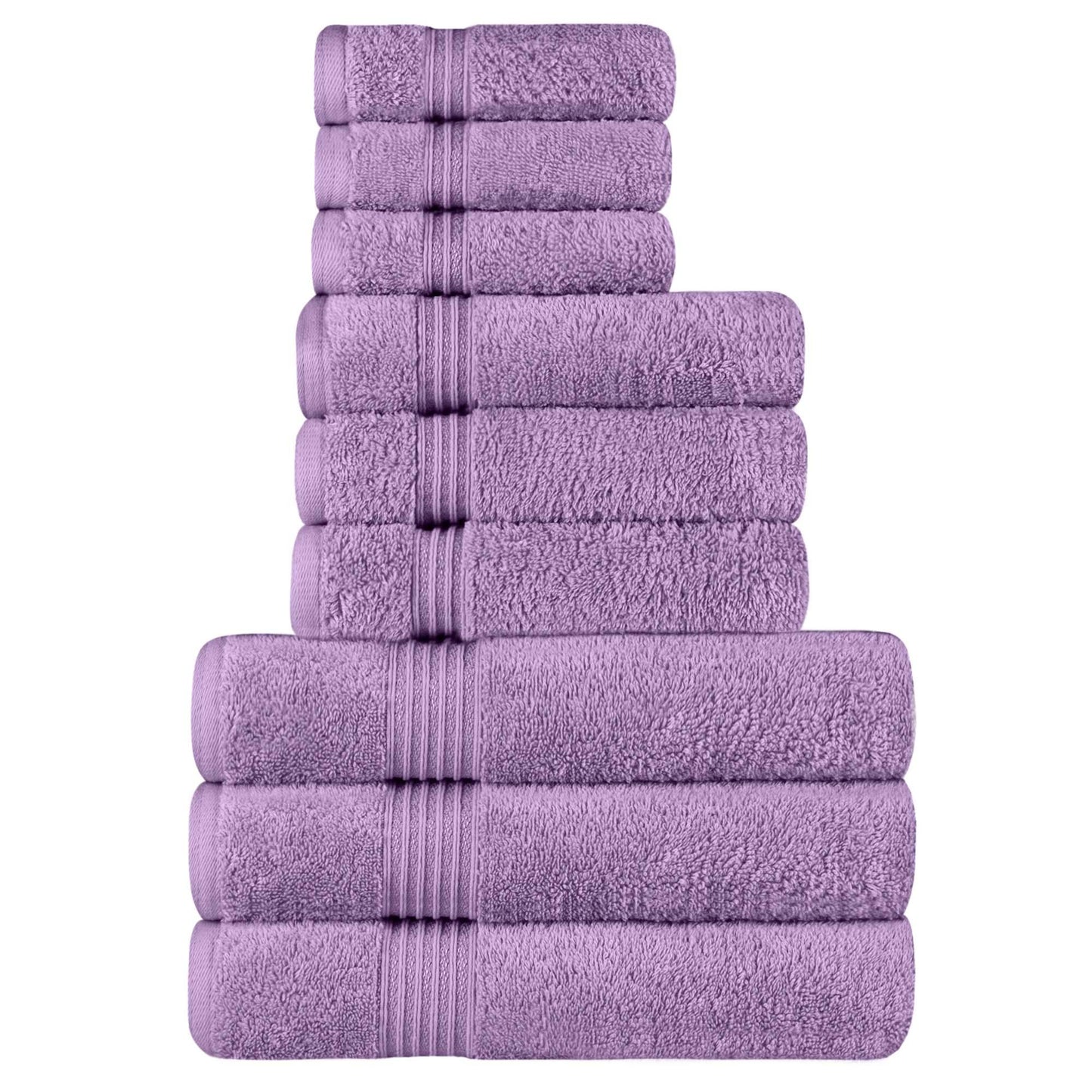 Egyptian Cotton Highly Absorbent Solid 9 Piece Ultra Soft Towel Set