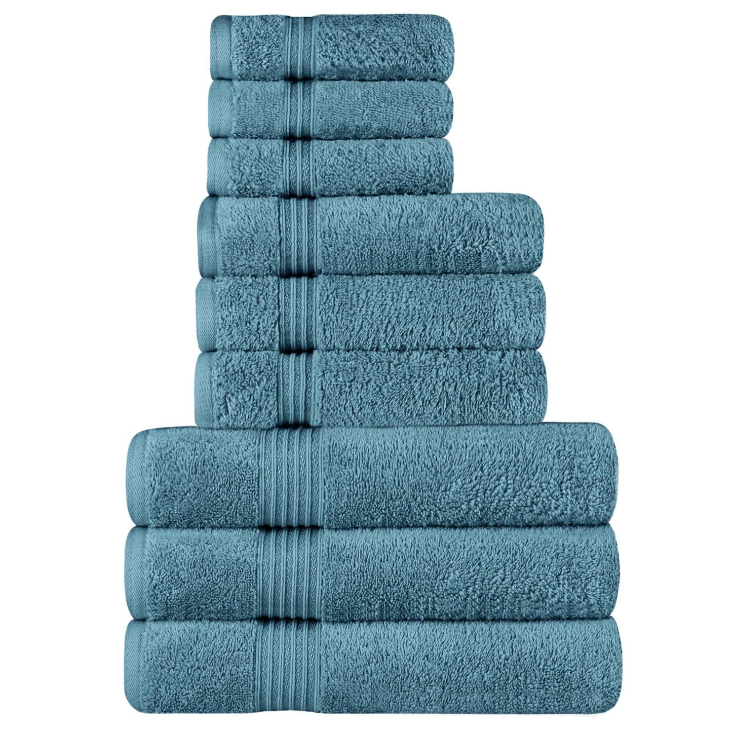 Egyptian Cotton Highly Absorbent Solid 9 Piece Ultra Soft Towel Set