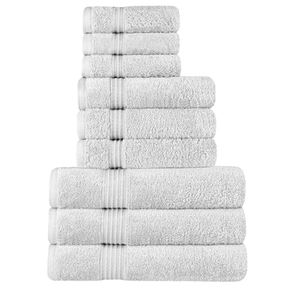 Egyptian Cotton Highly Absorbent Solid 9 Piece Ultra Soft Towel Set