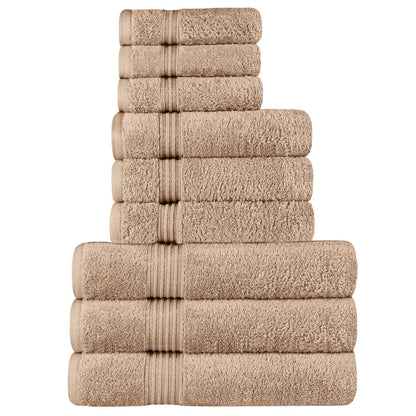 Egyptian Cotton Highly Absorbent Solid 9 Piece Ultra Soft Towel Set