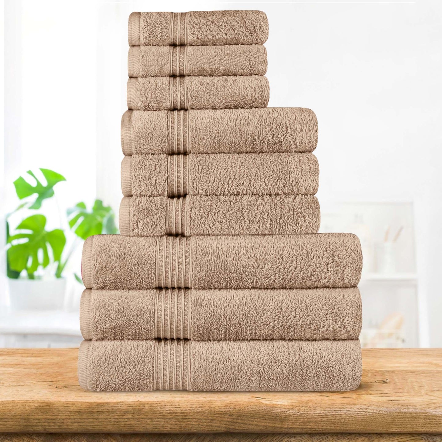 Egyptian Cotton Highly Absorbent Solid 9 Piece Ultra Soft Towel Set