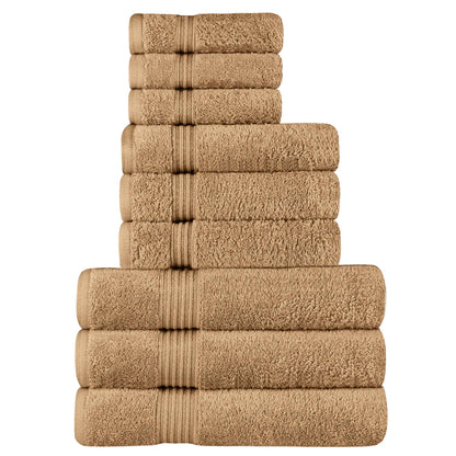 Egyptian Cotton Highly Absorbent Solid 9 Piece Ultra Soft Towel Set