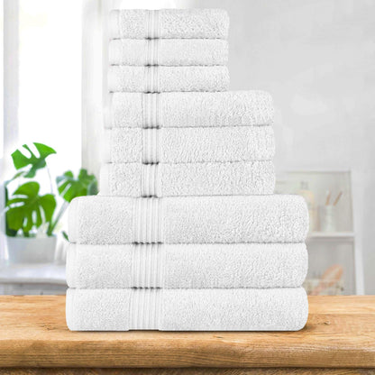 Egyptian Cotton Highly Absorbent Solid 9 Piece Ultra Soft Towel Set