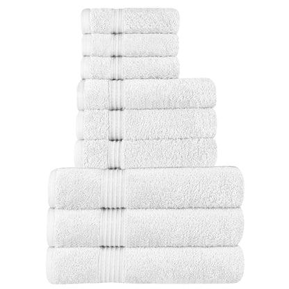 Egyptian Cotton Highly Absorbent Solid 9 Piece Ultra Soft Towel Set