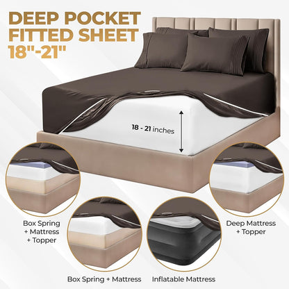 Superior Egyptian Cotton 1000 Thread Count Extra Deep Pocket Solid Sheet Set - Charcoal
