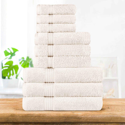 Egyptian Cotton Highly Absorbent Solid 9 Piece Ultra Soft Towel Set