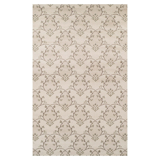 Superior Aberdeen Victorian Floral and Diamond Area Rug or Runner - Beige