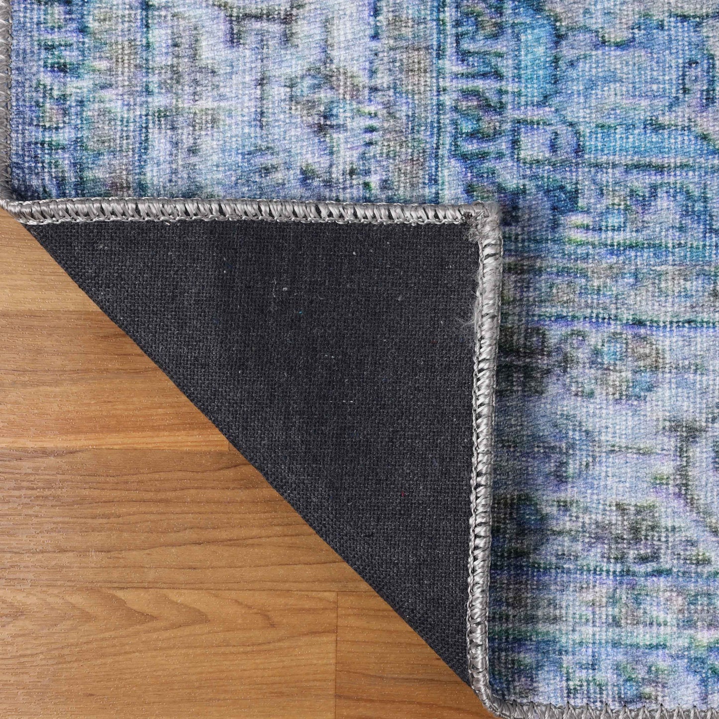 Traditional Oriental Medallion Power-Loomed Indoor Area Rug - Azure