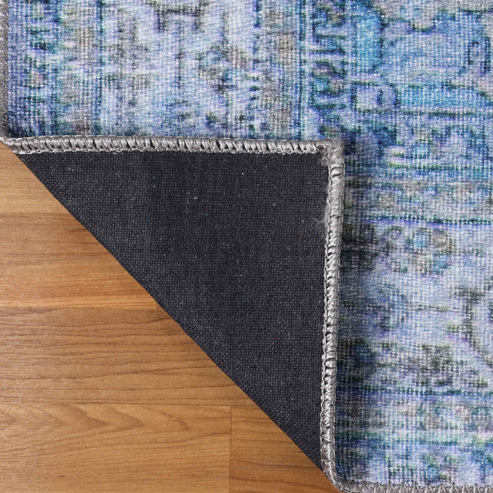 Traditional Oriental Medallion Power-Loomed Indoor Area Rug - Azure