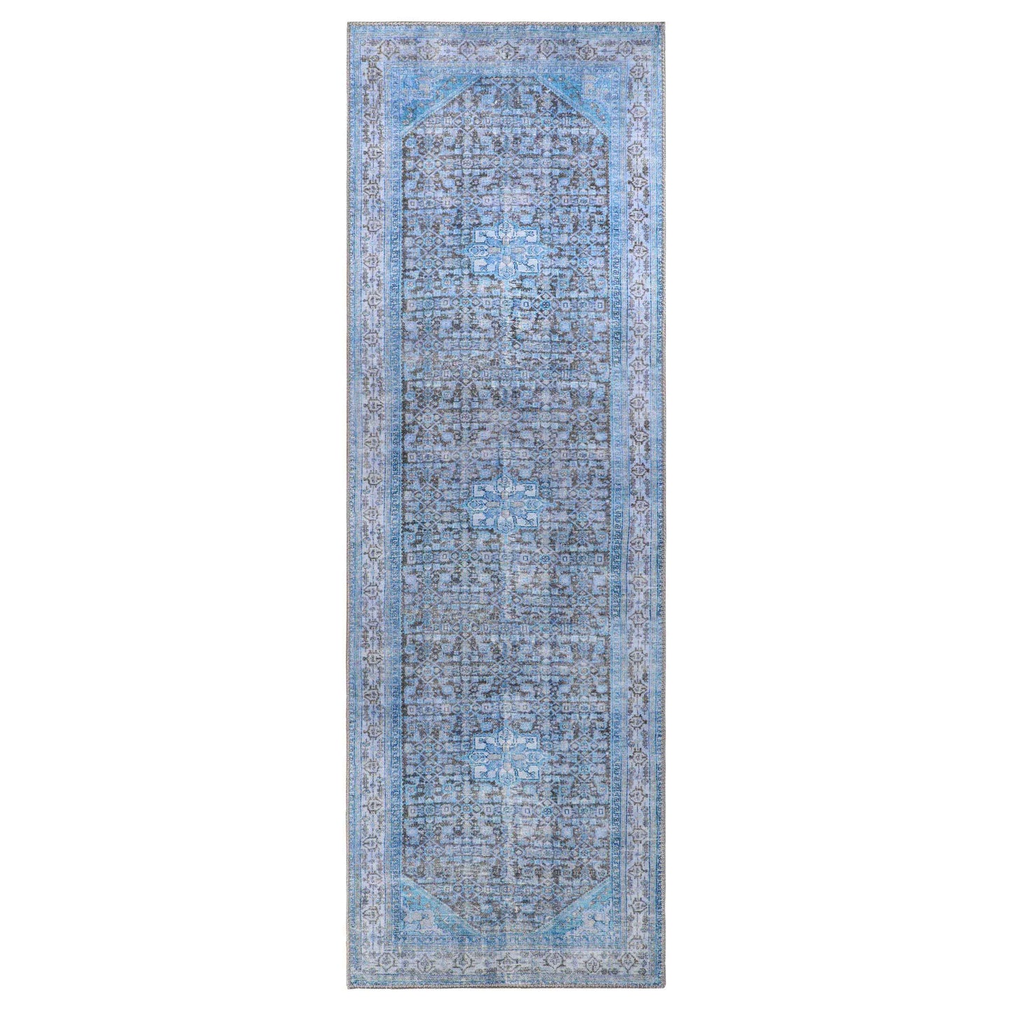 Traditional Oriental Medallion Power-Loomed Indoor Area Rug - Azure