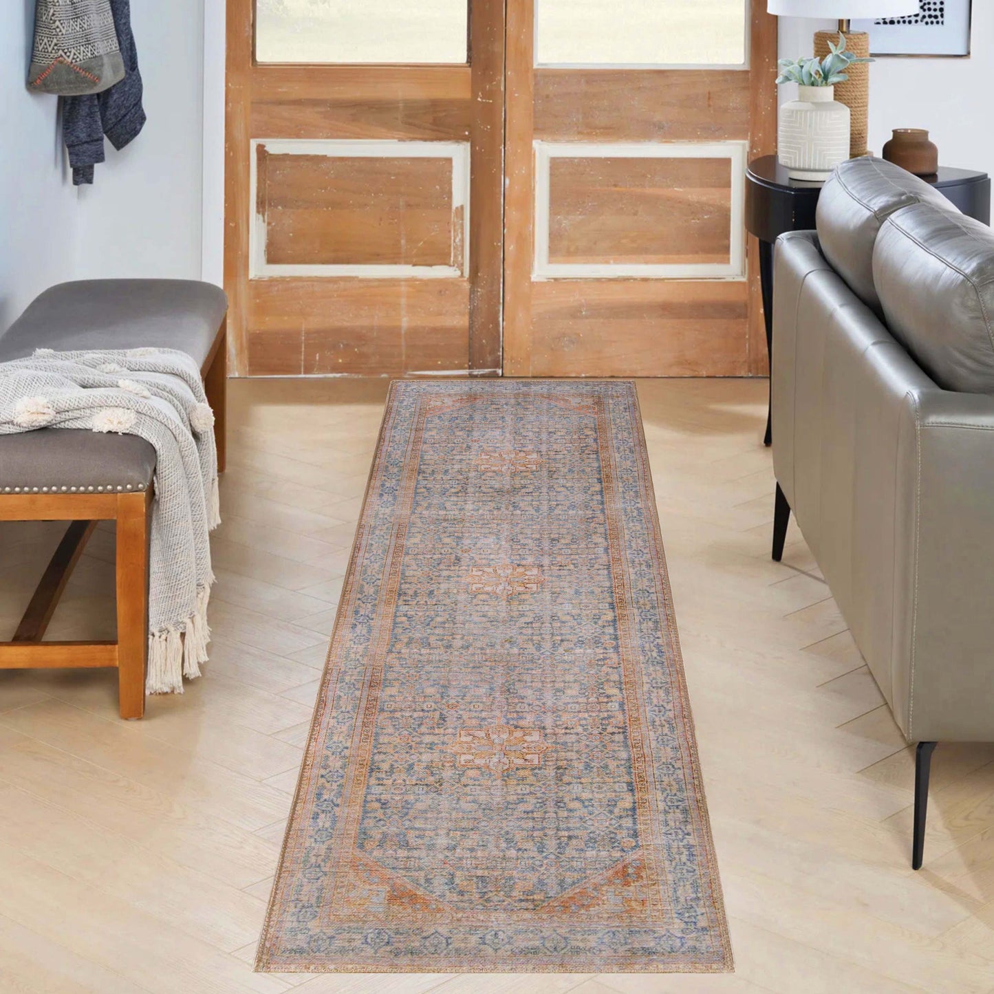 Traditional Oriental Medallion Power-Loomed Indoor Area Rug - Latte