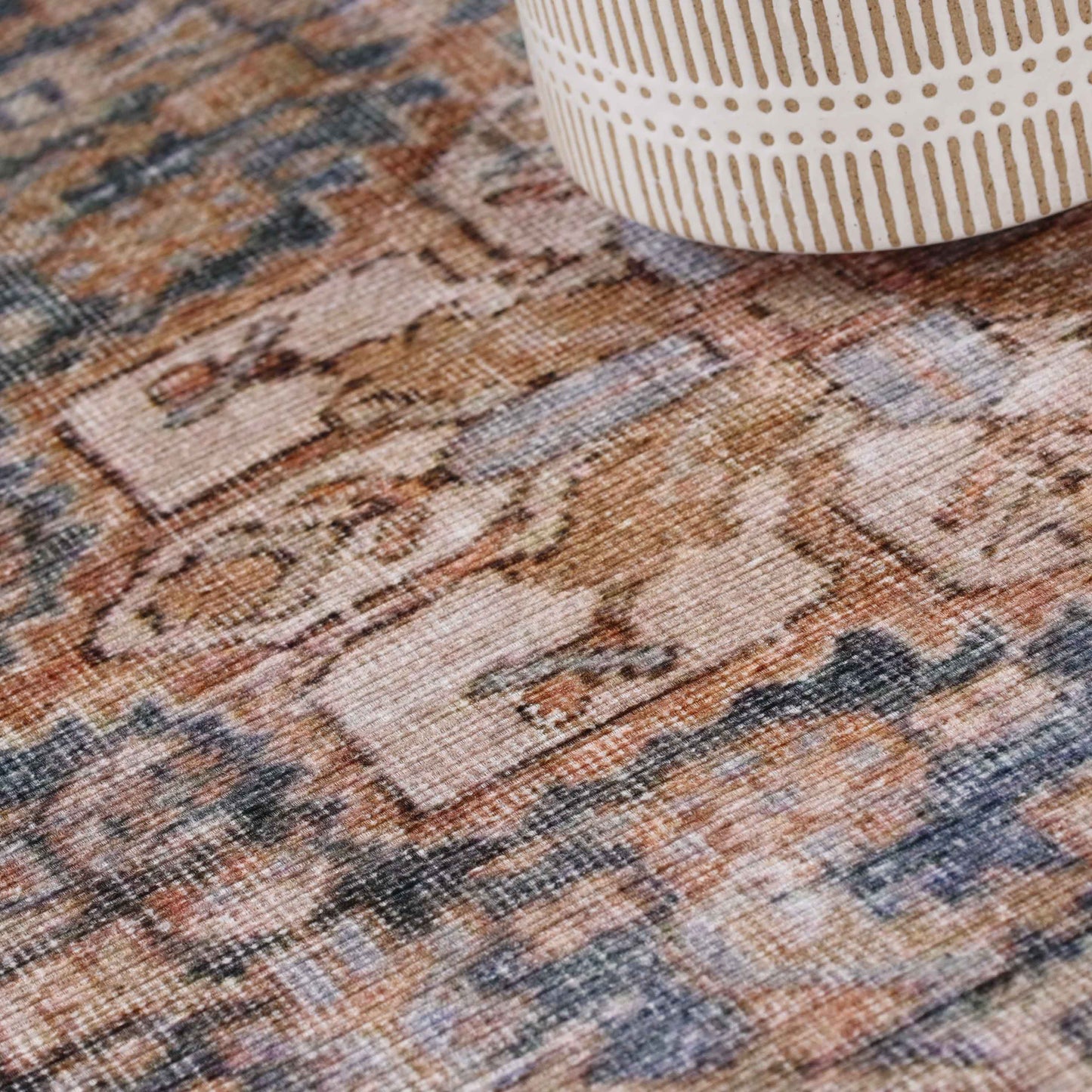 Traditional Oriental Medallion Power-Loomed Indoor Area Rug - Latte