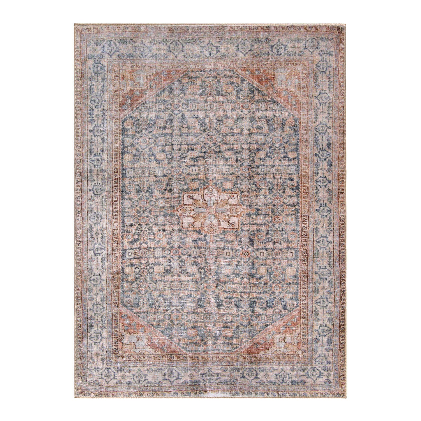 Traditional Oriental Medallion Power-Loomed Indoor Area Rug - Latte