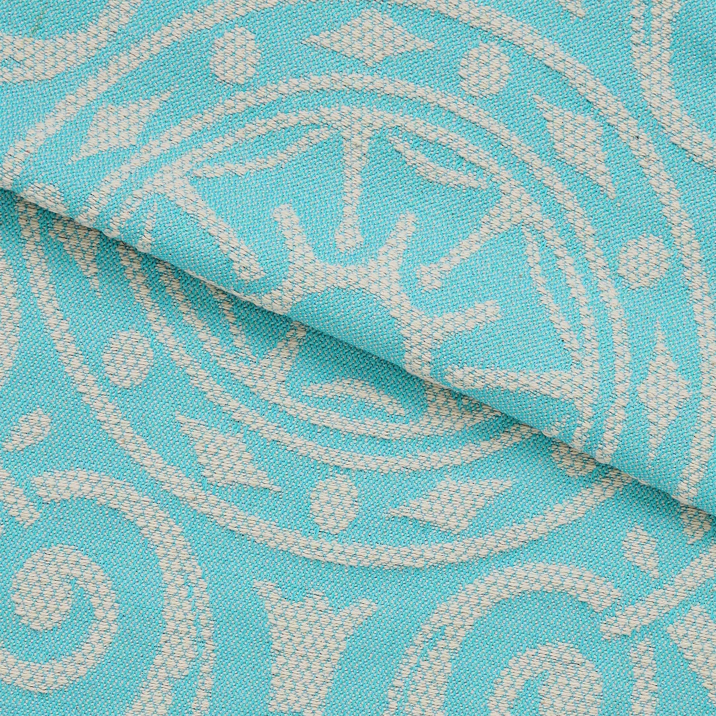 Superior Adalie Cotton Blend Woven Jacquard Vintage Medallion Lightweight Bedspread and Sham Set - Aqua