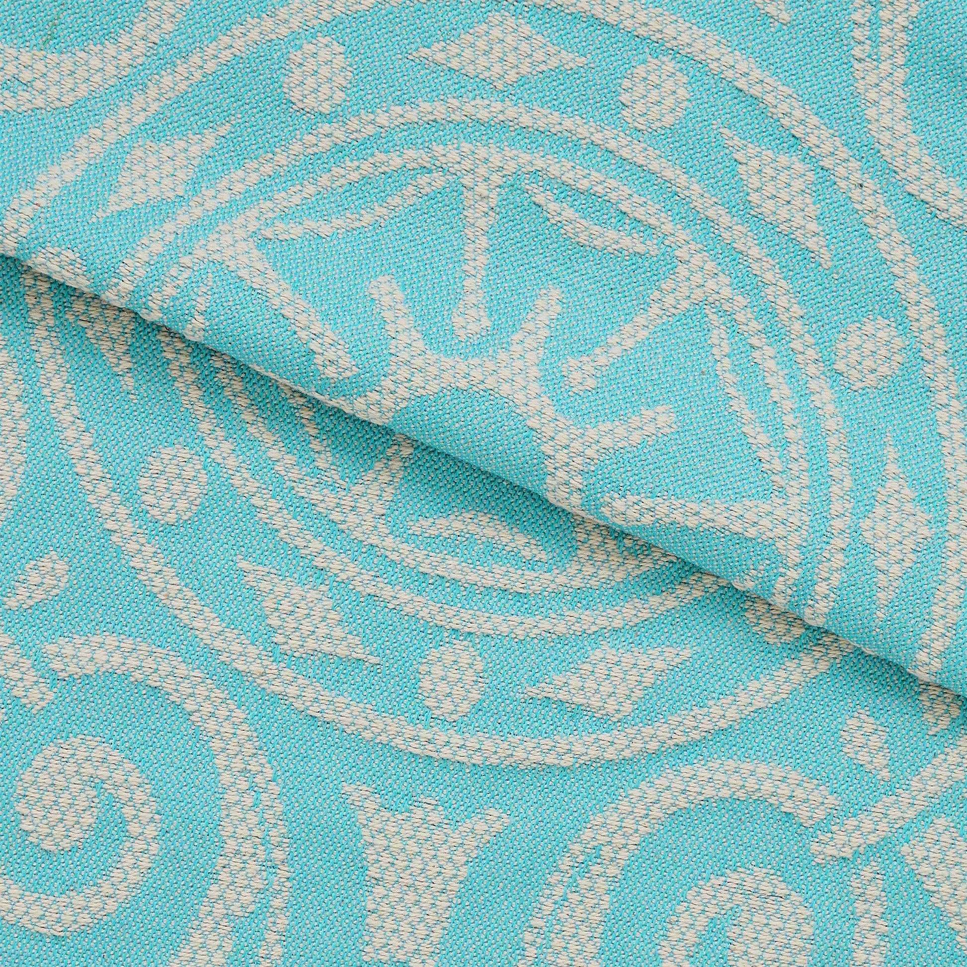 Superior Adalie Cotton Blend Woven Jacquard Vintage Medallion Lightweight Bedspread and Sham Set - Aqua