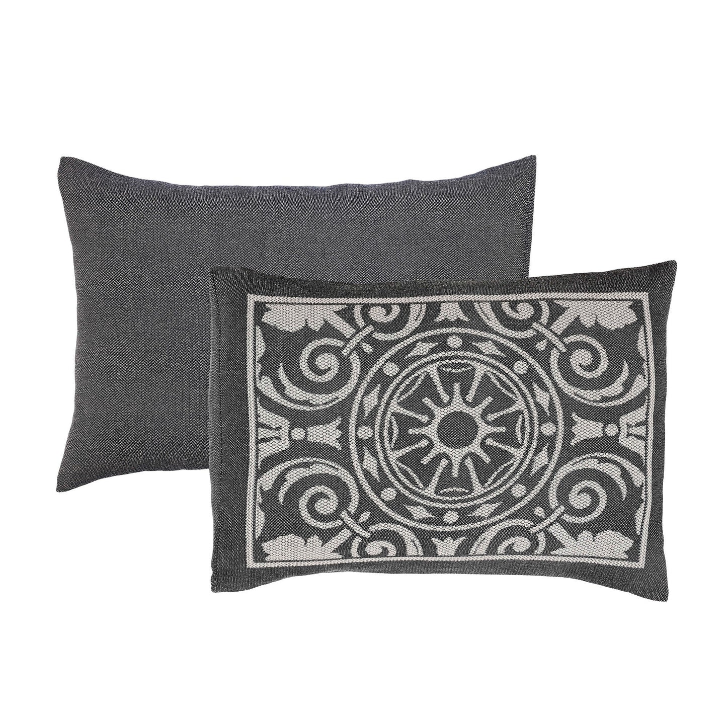 Superior Adalie Cotton Blend Woven Jacquard Vintage Medallion Lightweight Bedspread and Sham Set - Charcoal