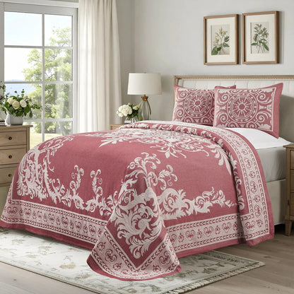 Adalie Cotton Blend Woven Jacquard Medallion Bedspread Set