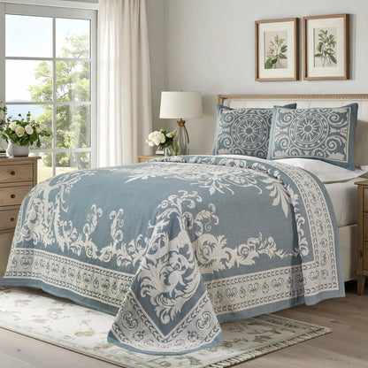 Adalie Cotton Blend Woven Jacquard Medallion Bedspread Set