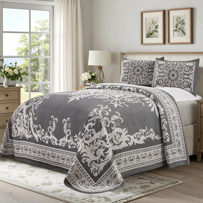 Adalie Cotton Blend Woven Jacquard Medallion Bedspread Set