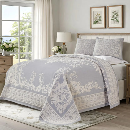 Adalie Cotton Blend Woven Jacquard Medallion Bedspread Set