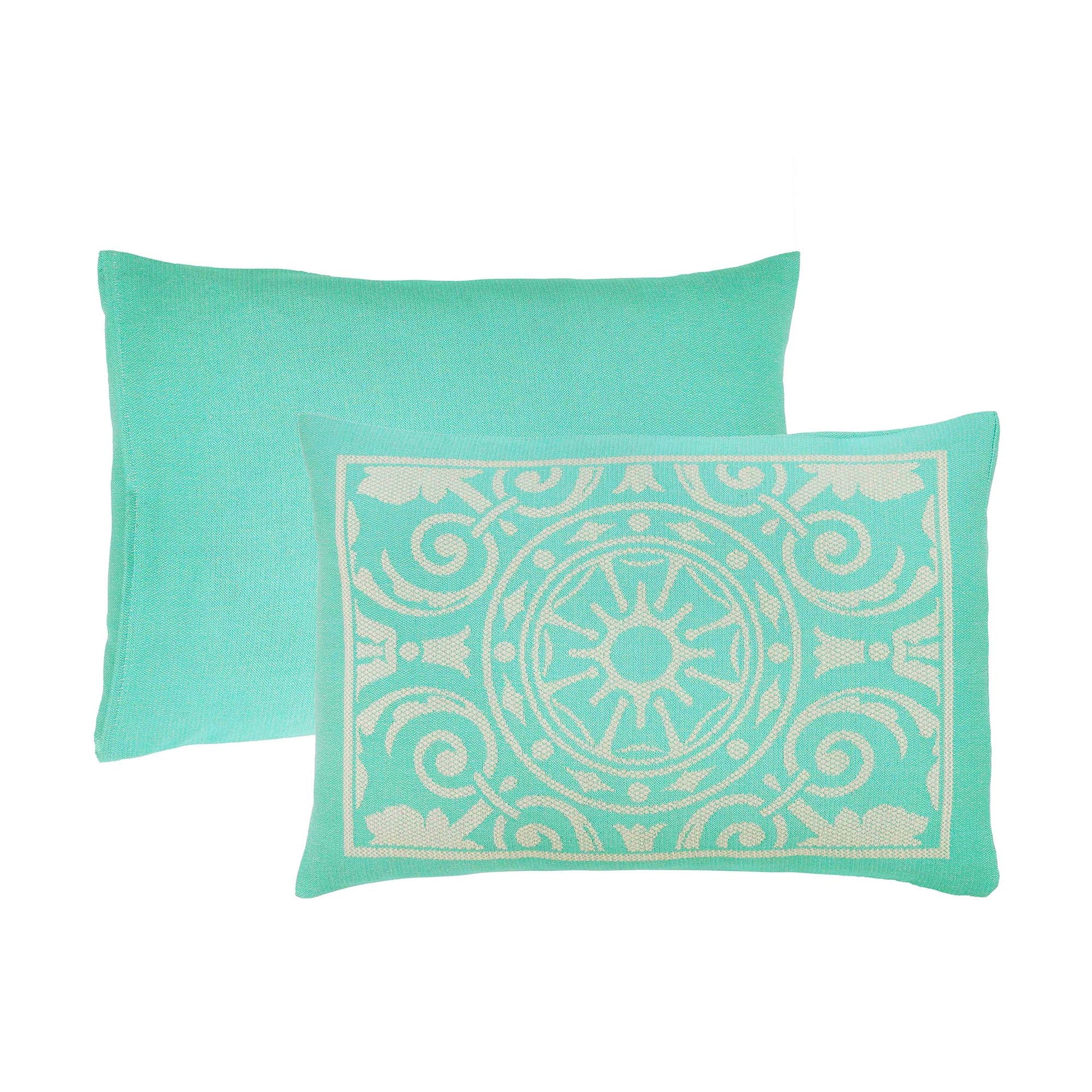 Superior Adalie Cotton Blend Woven Jacquard Vintage Medallion Lightweight Bedspread and Sham Set - Turquoise