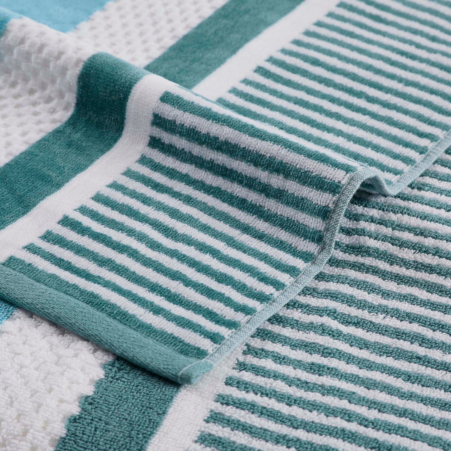 Cotton Striped Oversized 4 Piece Beach Towel Set
