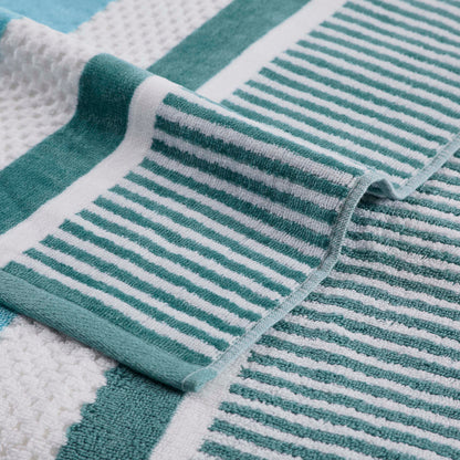 Cotton Striped Oversized 4 Piece Beach Towel Set